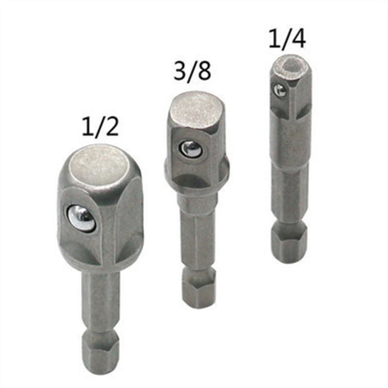 SWDPORT, 3 шт., 1/4, 3/8, 1/2 дюйма, шестигранное сверло, ключ, рукав, удлинитель, электрическая отвертка, биты, квадратная розетка, инструмент, бит