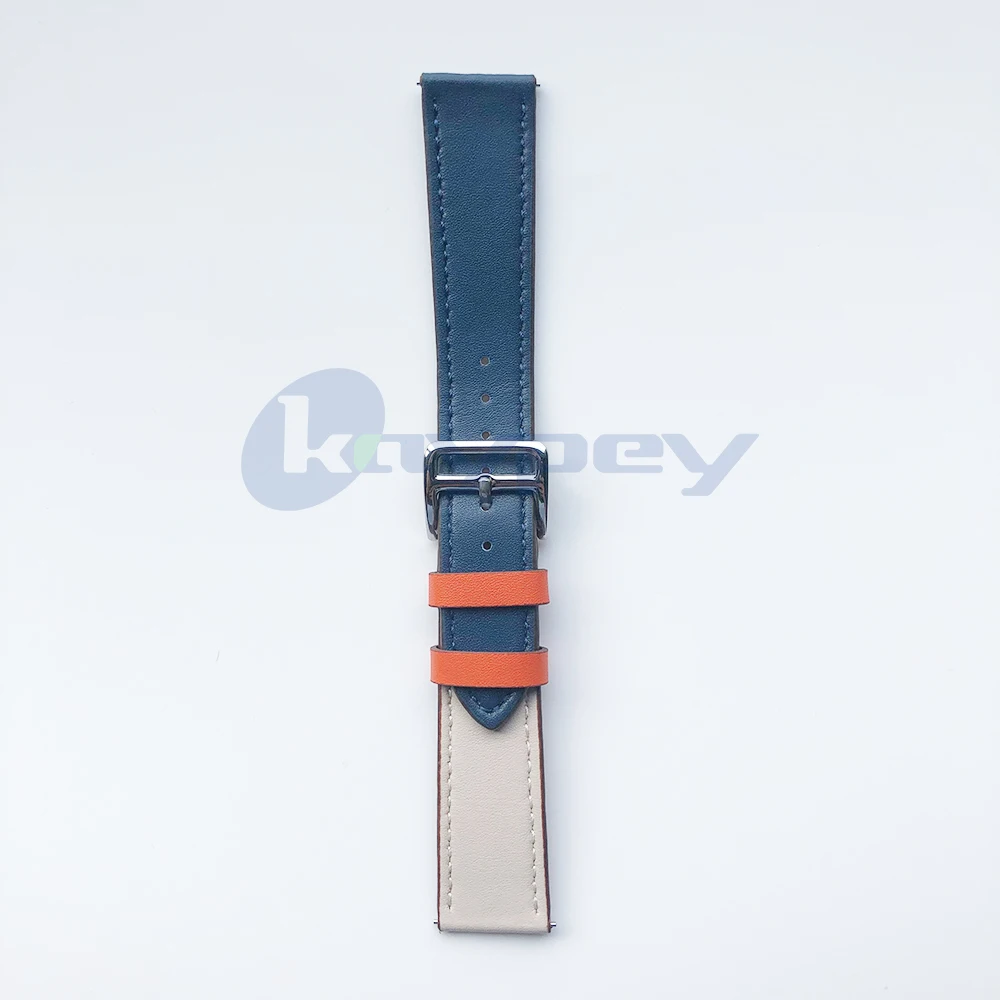 Beige blue Модный кожаный ремешок для Garmin Vivoactive3 3 Vivomove HR, умный браслет, браслет для Forerunner 645, музыкальный ремешок в полоску - Цвет: Beige blue