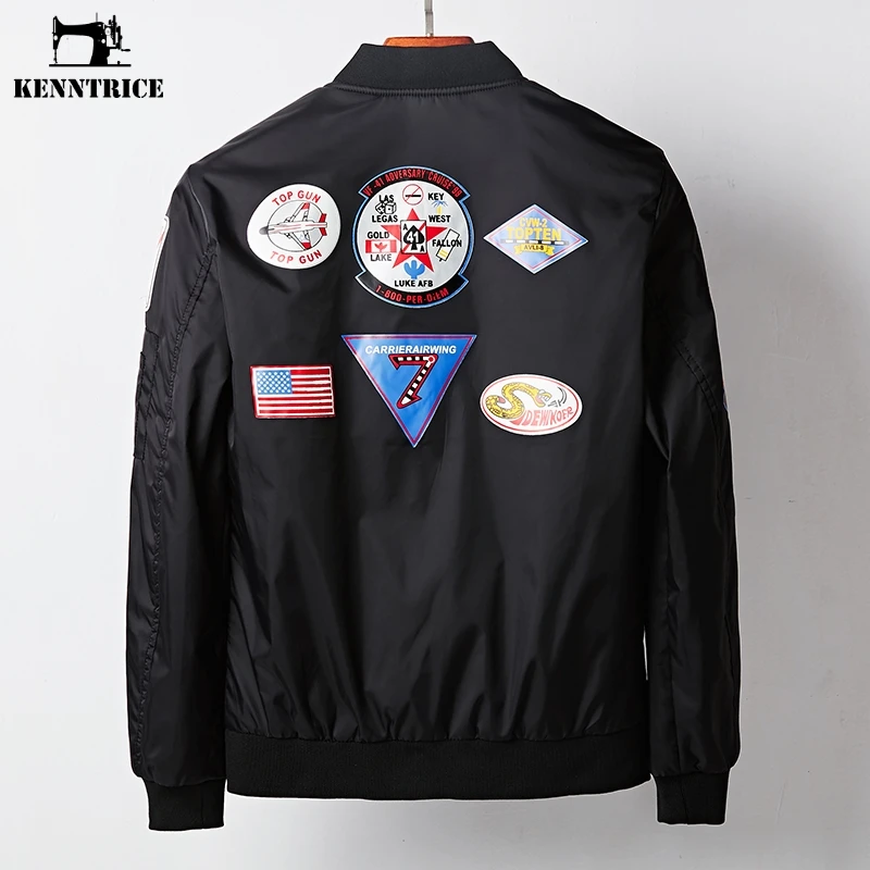 Kenntrice 2018 Light Hip Hop LOGO Printing Bomber Jackets Mens Casual Slim Fit Pilot Jacket Streetwear | Мужская одежда