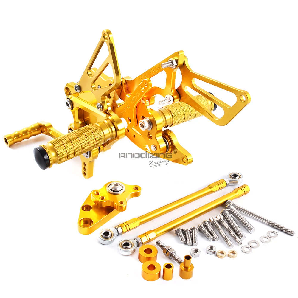 Полный ЧПУ Алюминий мотоциклетные Регулируемые подножки Сзади наборы для ухода