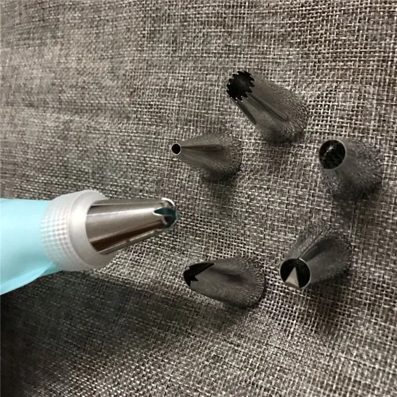 Силиконовый кондитерский мешок с глазурью и насадки из нержавеющей стали|pastry