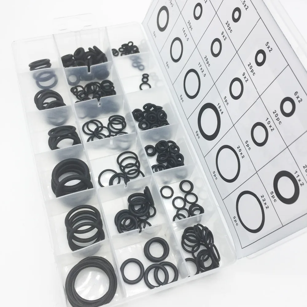Free shipping! High Temperature / Set 225Pcs O-ring Kit black &quotO&quot-ring Seal Seals Rubber | Обустройство дома