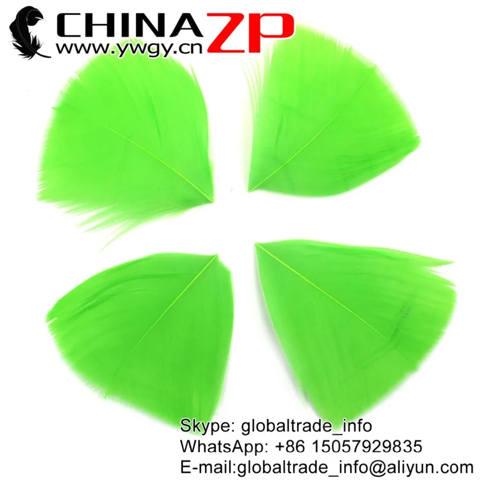 

CHINAZP Factory 3 ~ 7 см 100 шт./лот высокое качество окрашенные Лайм Зеленые перья индейки лепестки Обрезанные оптовая продажа для рукоделия