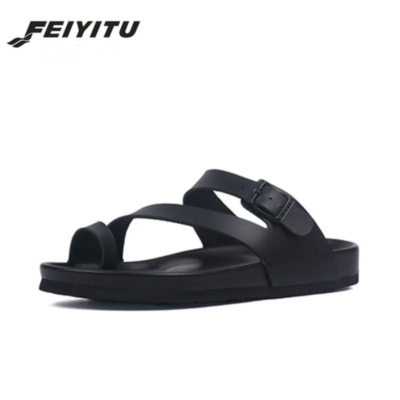 Женские пляжные шлепанцы FeiYiTu новые летние сандалии на плоской подошве