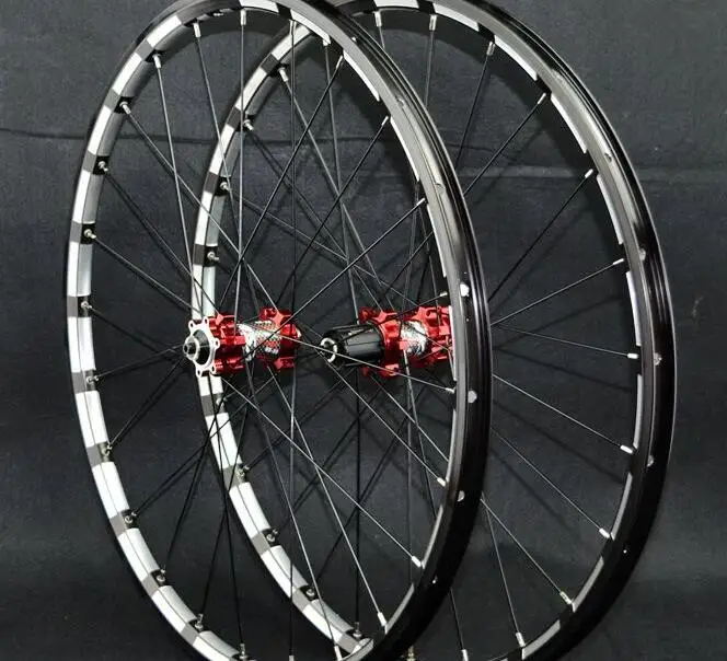 26inch red hub MTB горный велосипед фрезерный трёхсторонний ЧПУ подшипник ступицы ультра светильник колеса обода - Цвет: 26inch red hub