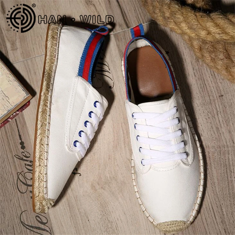 Для мужчин конопли шнуровке в рыбацком стиле 2019 Фирменная Новинка Comofortable Туфли