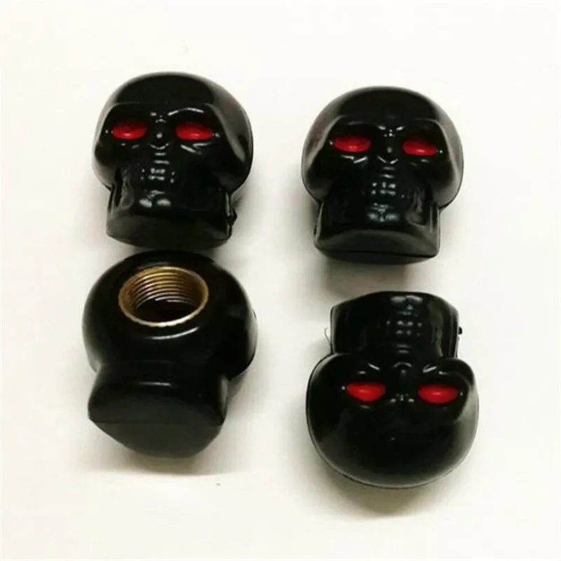 ABS Copper Black 4 шт./лот автомобильные колеса шины шток обода воздушный клапан крышка Анти-пыль Чехлы для скелета череп автомобили мотоцикл велосипеды колпачки для шин - Цвет: ABS Copper Black