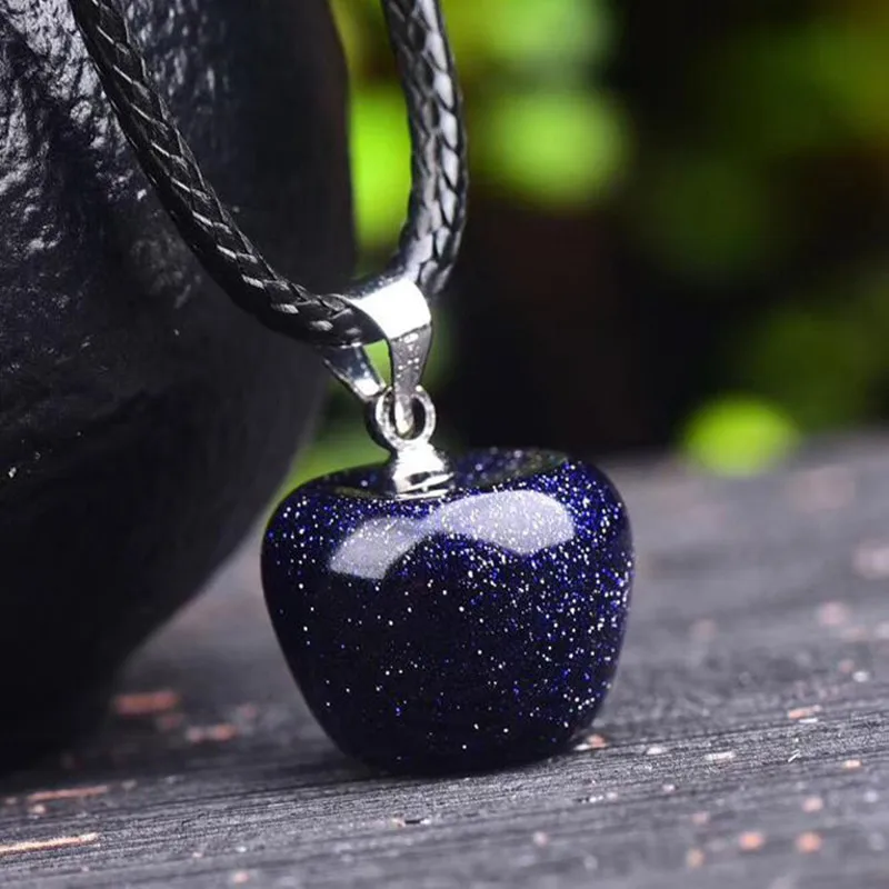 Ожерелье с подвеской из натурального кристалла Apple ручная веревочка женское