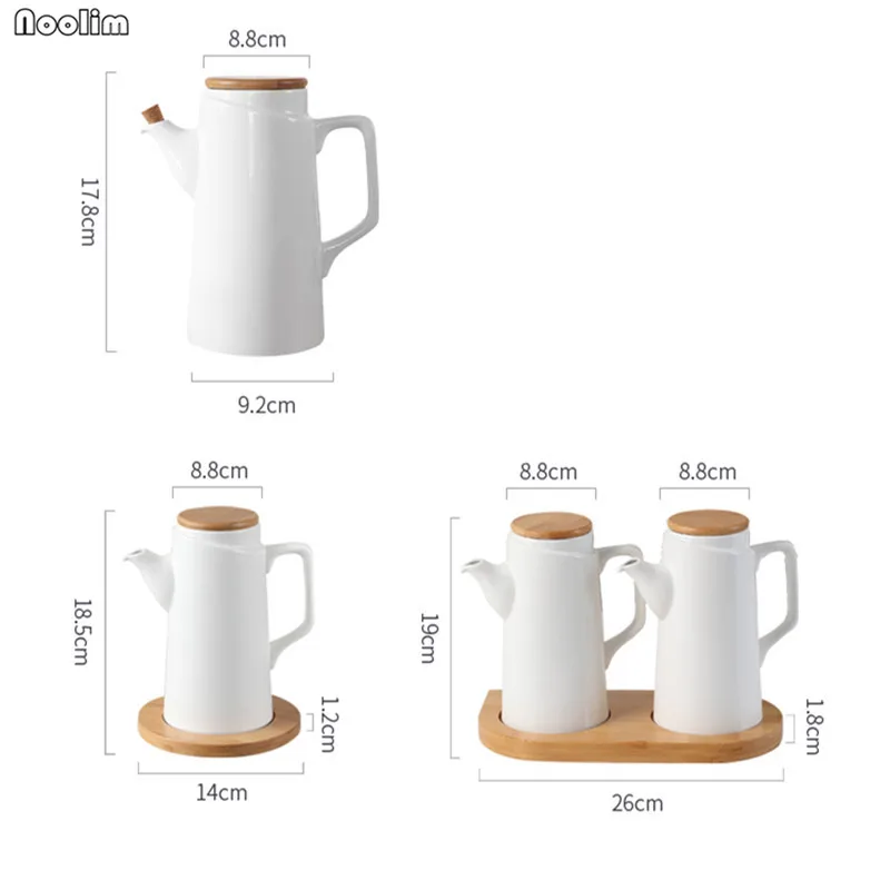 Керамический простой герметичный соевый соус бутылка масло с уксусом набор