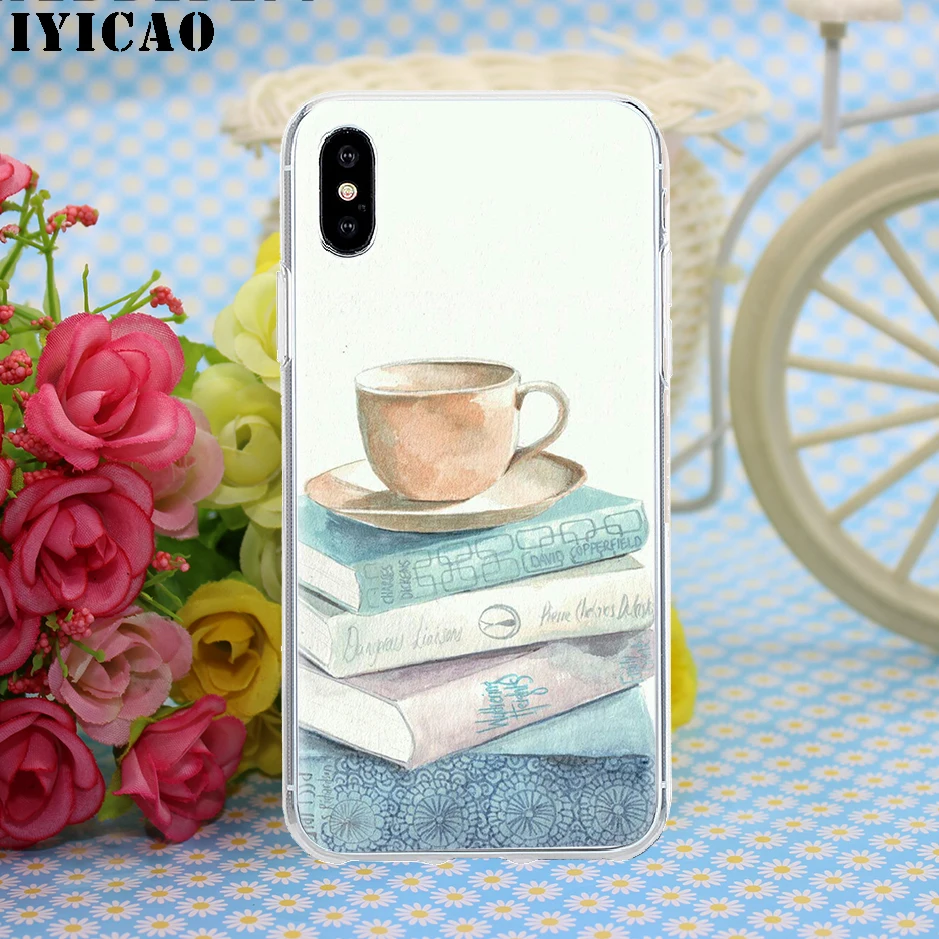 IYICAO First coffee book Hard Case Cover Shell for iPhone 4 4s 5 5s Se 6 7 7plus 8 8Plus X XS MAX XR 6s Plus 11 pro max | Мобильные