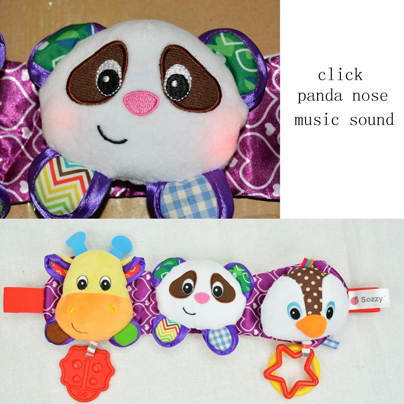 Sozzy Musical Baby Toys Stroller Cot Bed Hanging Crib Mobile Soft Panda Deer Penguin Plush Rattle Teether Toy For Newborn Babies | Игрушки и