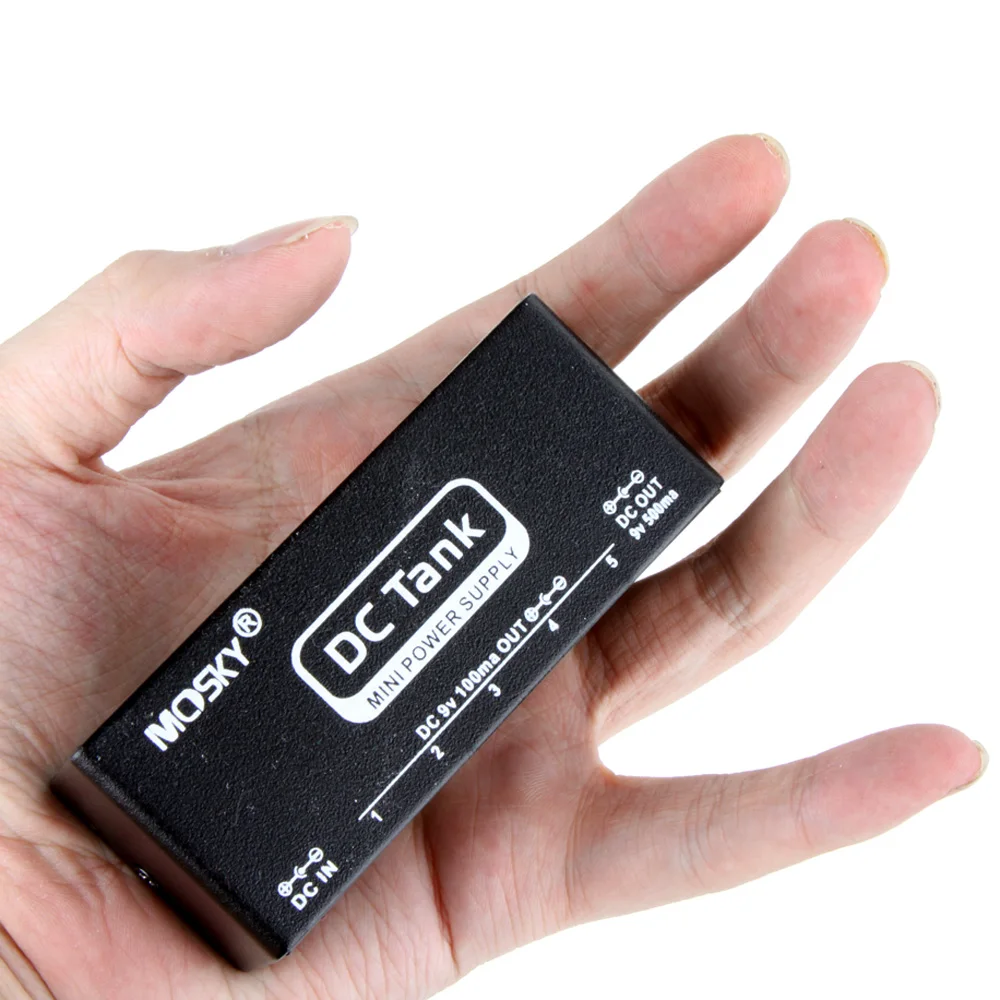 Компактный портативный мини источник питания DC Tank для гитарного эффекта 9 В шесть