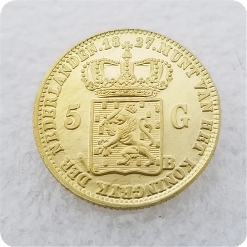 1826 1827 Нидерланды 5 Gulden Willem I копия монет|Безвалютные монеты| |
