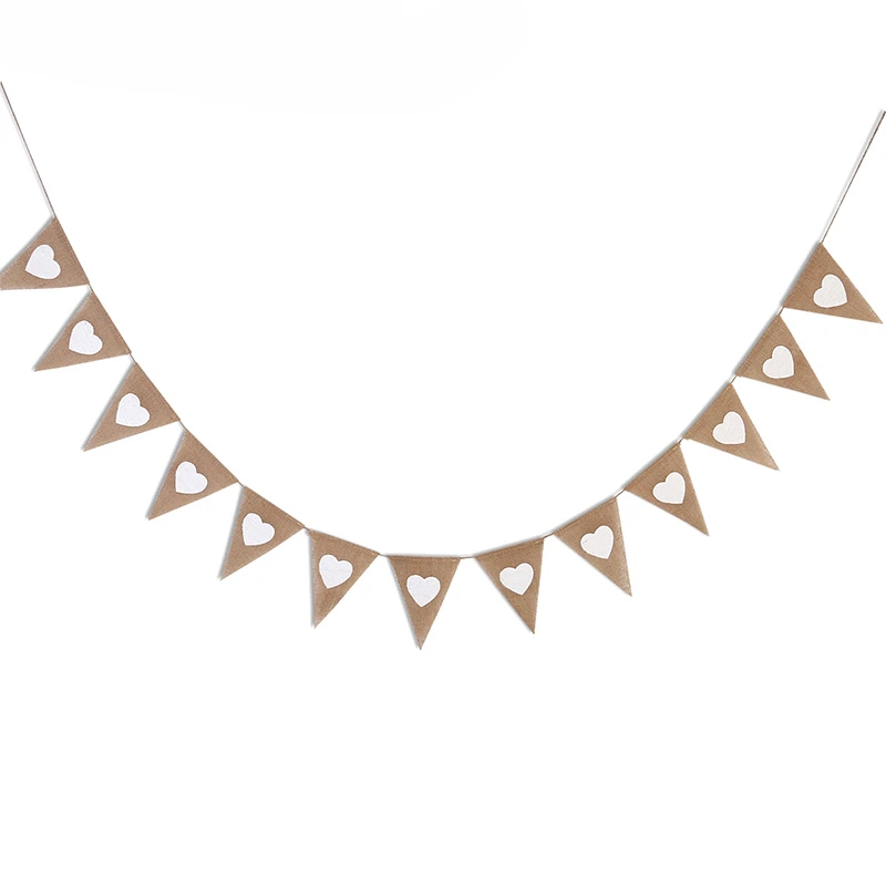 13 шт. Джутовая Ткань флажки баннер белый Харт флаги винтажные Свадебные