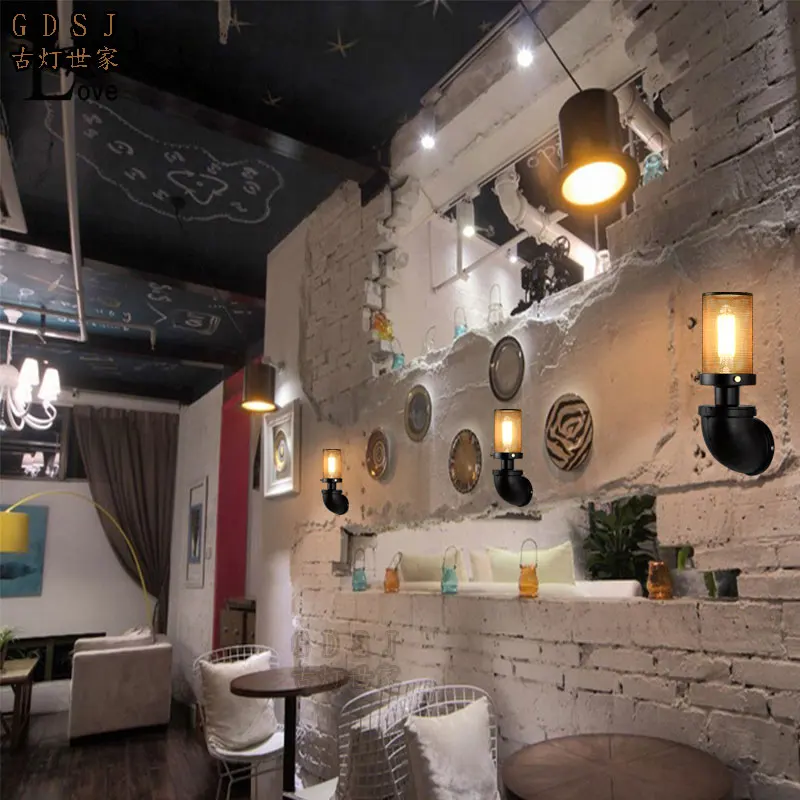 Американский стиль сельские промышленные ветровые Настенные светильники балкон