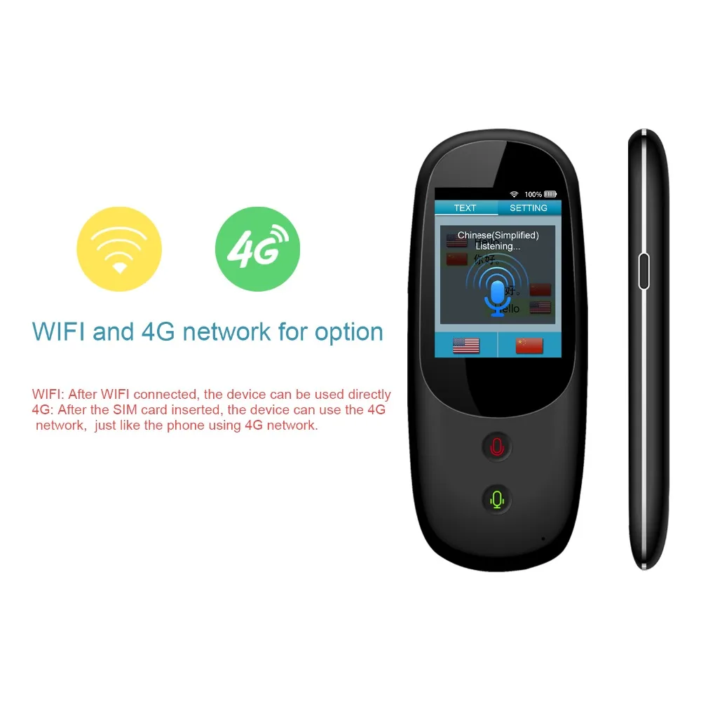 Карманный переводчик 2 4 дюймов 521 МБ (RAM) + ГБ (ROM) android 6 0 язык сенсорного экрана