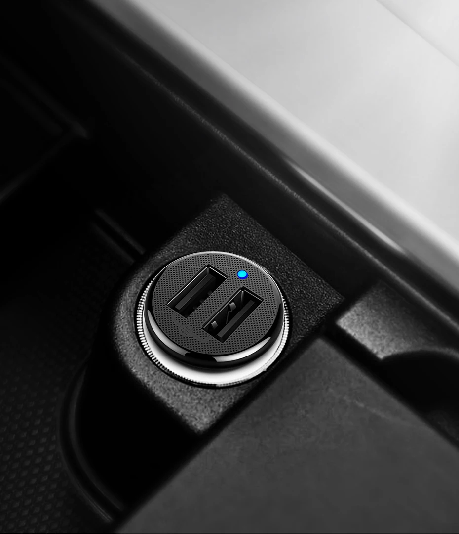Мини двойной Переходник USB для зарядки в машине 4.8A автомобильный прикуриватель для телефона Автомобильное USB зарядное устройство автоматическая зарядка 2 порта 24 Вт для samsung iPhone