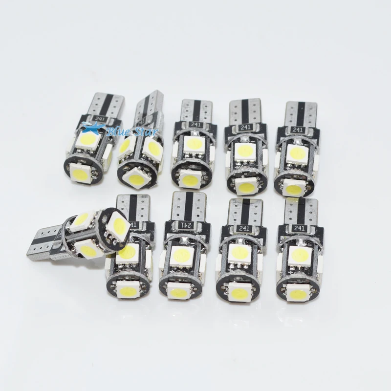 10 шт./лот T10 5 smd 5050 led Canbus без ошибок автомобильные лампы W5W 194 5SMD лампочки OBC ОШИБОК