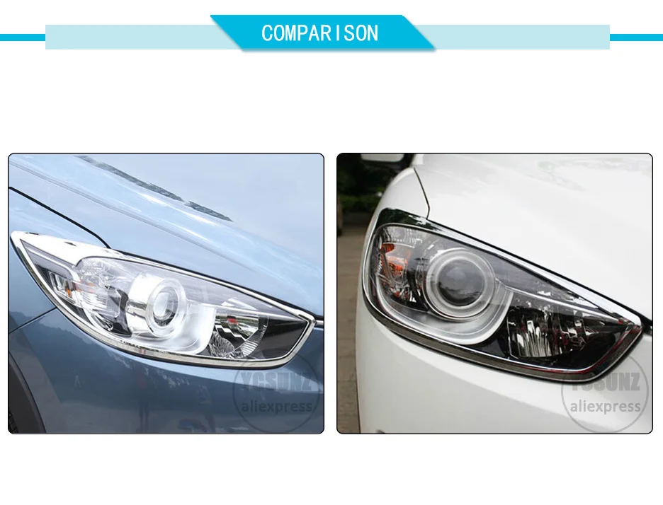 Хромированный головной светильник, головной светильник, крышка для mazda CX-5 cx5 2013, запчасти для автостайлинга, аксессуары для mazda cx5 YCSUNZ