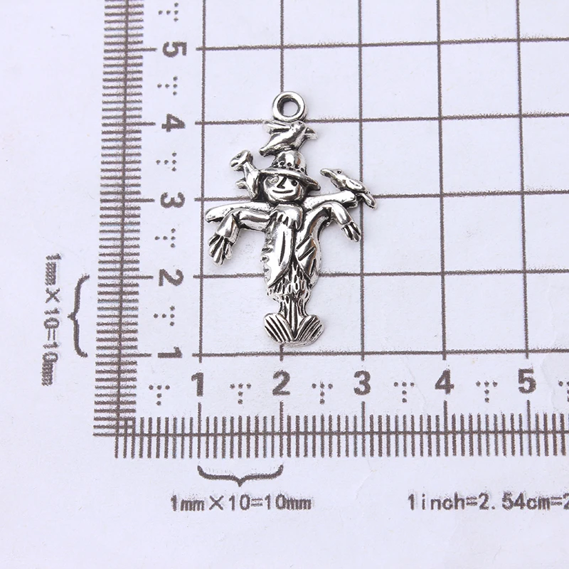 10 шт./лот очаровательное пугало ювелирное изделие античный серебряный шарм для DIY