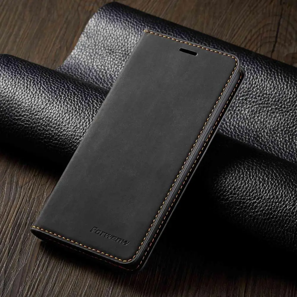 Черный Кожаный бумажник чехол для samsung Galaxy S7 край S9 S8 S10 5G J4 J6 плюс A40 A50 A60 A70 A30 A7 A8 с откидной крышкой с отделением для карт Coque - Цвет: Черный