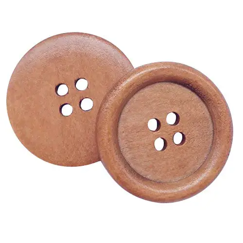 Круглые деревянные пуговицы из натурального дерева 5 цветов 30 мм коричневые