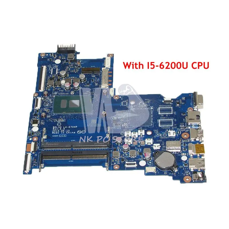 NOKOTION для HP 15 AY материнская плата ноутбука BDL50 LA D704P основная I5 6200U CPU DDR3L 854945 601