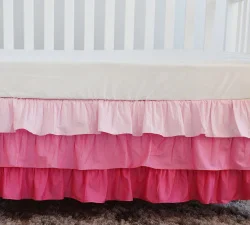 Crib Skirt Розовые детские плюшевые одеяла с цветочным рисунком и оборками; цвет воды; розовая детская юбка для детской кроватки с цветочным рисунком; комплект детской кроватки для маленьких девочек; детская кроватка(комплект из 3 предметов - Цвет: Crib Skirt