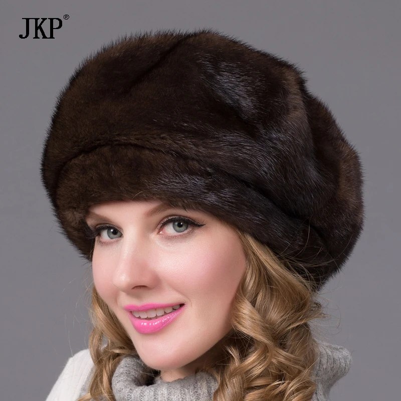 JKP Real Mink Fur Hat and Diamond New Fashion Cap Octagonal Russian Sable Pi Beilei Good Quality Elegant Hat DHY-70