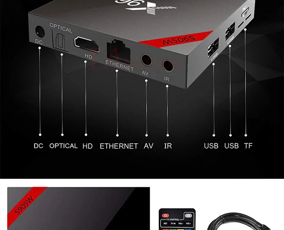 FANGTUOSI X96 X96W Smart tv box android 7,1 2 Гб 16 Гб четырехъядерный процессор Amlogic S905W 4K 2,4 ГГц WiFi медиаплеер 1 ГБ 8 ГБ ТВ-приставка