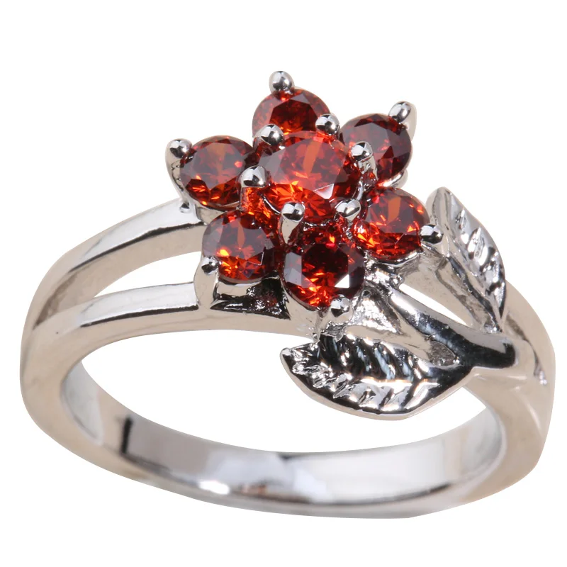 Женское кольцо из стерлингового серебра 925 пробы с красивым цветком