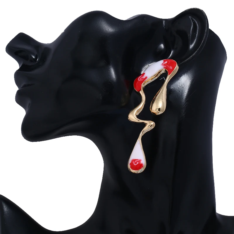 WNGMNGL корейский стиль асимметричные серьги Уникальный Золотой Серебряный цвет