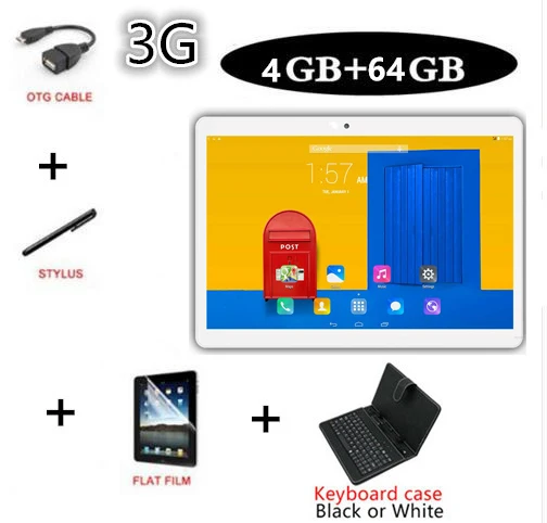 C Новейший планшетный ПК 3g 4G LTE FDD Android 8,1 Восьмиядерный планшет 4 Гб ОЗУ 64 Гб ПЗУ WiFi gps 10,1 'планшет ips экран 8 Мп+ подарок - Комплект: C