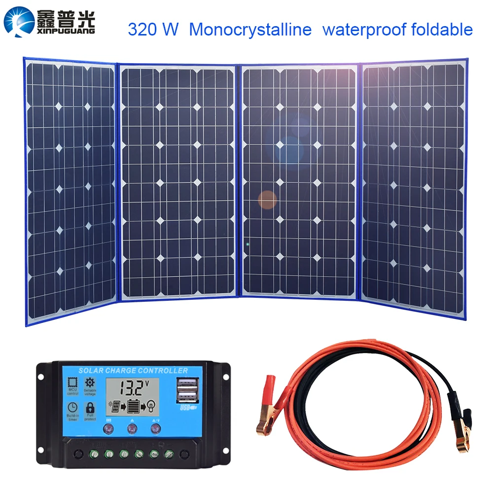 320w solar panel 320 Вт 300 Вт 6B18 В солнечная батарея панель панели солнечных батарей гибкий складной домашний комплект портативный Souple 12 В зарядное устройство на открытом воздухе 5 В USB для телефона автомобиль отдых на природе - Цвет: 320w solar panel