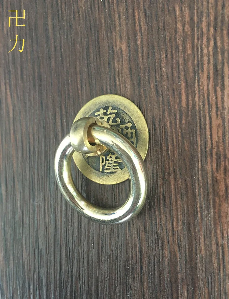 Чистая медь! Китайские антикварные ящики для шкафа дверные ручки монеты