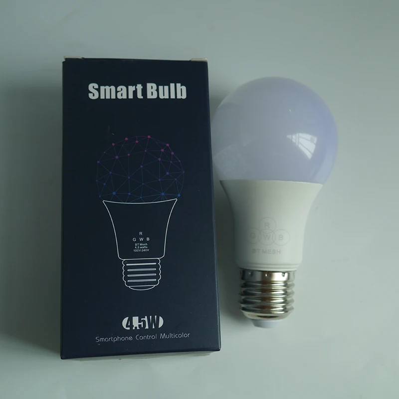 Новинка 4,5 Вт E27 RGBW Светодиодная лампа Bluetooth 4,0 Сетка Смарт освещение лампа Изменение цвета Затемнения AC100-240V для дома отеля ktv