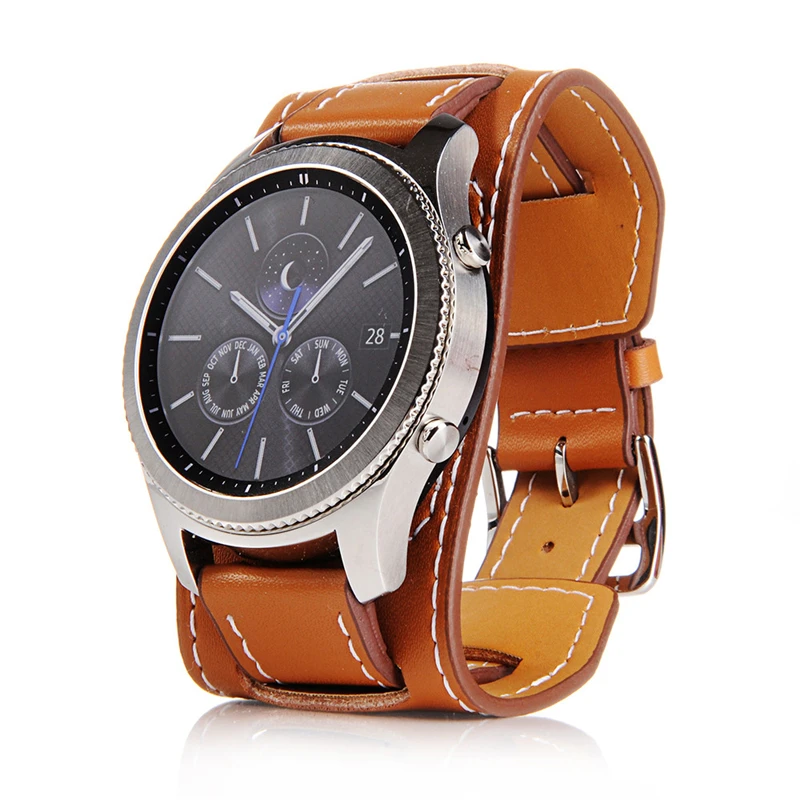 Ремешок из натуральной кожи для samsung Galaxy Watch, 46 мм, 22 мм, браслет, кожаный ремешок для часов gear S3 Classic/Frontier