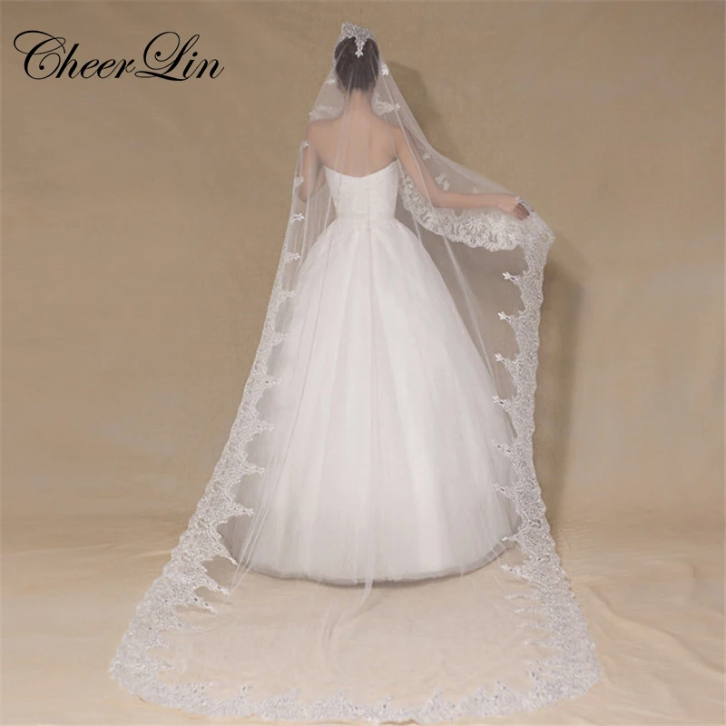 Развеселить Лин Оптовая 3 М Слоновая Кость Фаты Длиной Бисера Края Шнурка Bridal Veil