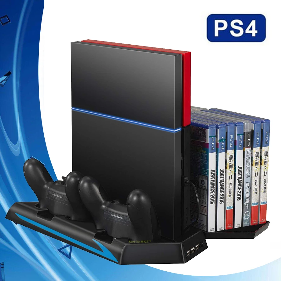 PS 4 вертикальный стенд вентилятор охлаждения вентилятор охладитель воздуха USB Зарядное устройство для зарядки док-станции игра подставка для дисков 3 концентратор Play Station 4 PS4 аксессуары