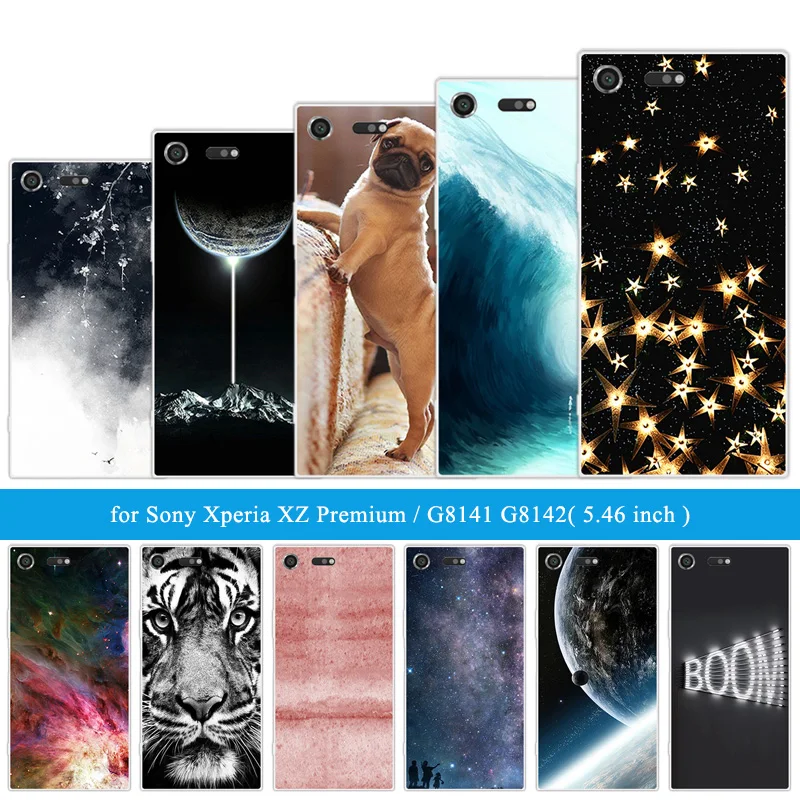 Чехол-накладка для Sony Xperia XZ Premium Lion Tiger G8141 G8142 TPU силиконовый чехол | Мобильные