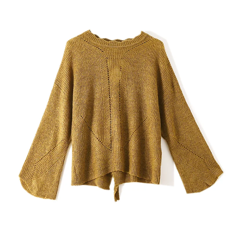 Early autumn 2019 lazy wind round neck loose new thin section pullover sweater | Женская одежда