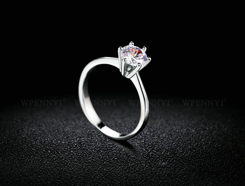 Розовое золото цвет Высокое качество Блестящий 6 мм 0.75ct циркония микро