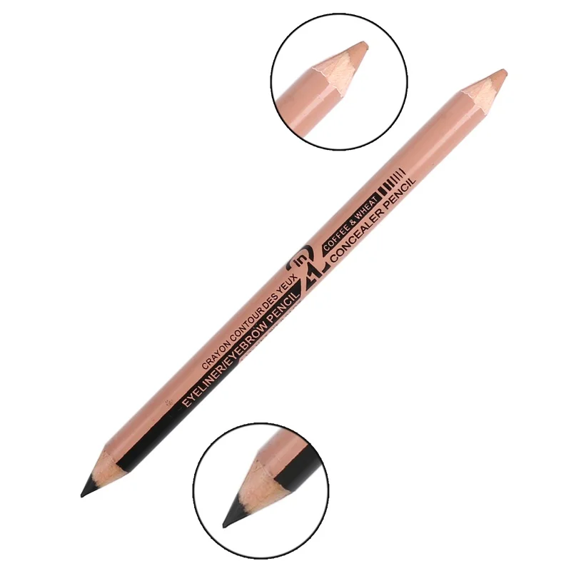 Профессиональный 2 en 1 двойной плавник Maquillage водонепроницаемый sourcilles Stylo + Fondation
