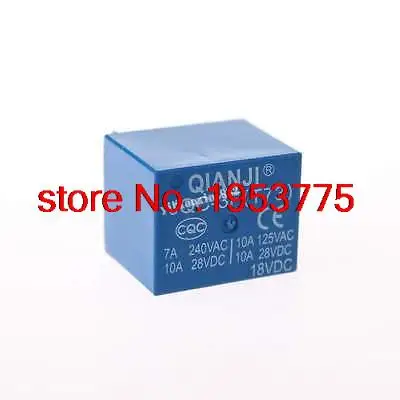 

100 x DC 18V Coil 10A/125V AC 10A/28V DC 5 Pins SPST Power Relay JQC-3F