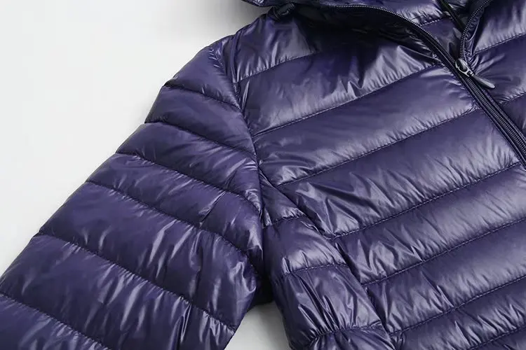 EORUTCIZ, зимнее длинное женское пальто, большие размеры 7XL, ультра-светильник, куртка с капюшоном, винтажное теплое Черное Осеннее пуховое пальто LM143
