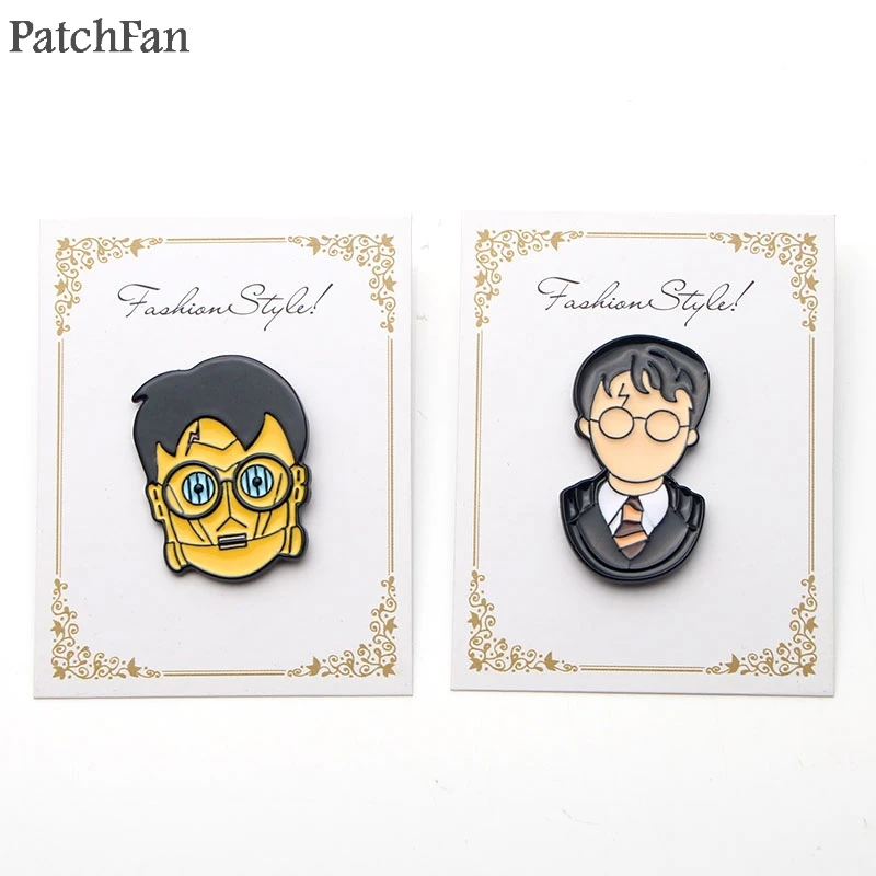Patchfan робот роль в фильме C-3PO цинка значки в виде галстука рюкзак одежда броши для мужчин и женщин украшение на шляпку для значков медалей A0762