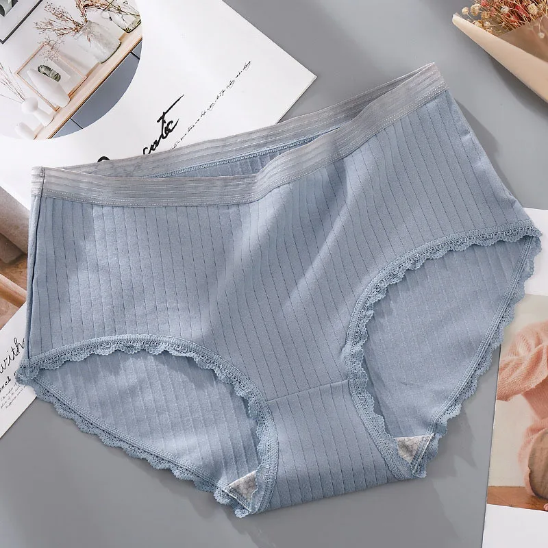 4XL размера плюс, хлопковые трусики для пухленьких Женщин, Сексуальное Кружевное однотонное мягкое бесшовное женское нижнее белье большого размера, высокая эластичность, Breifs