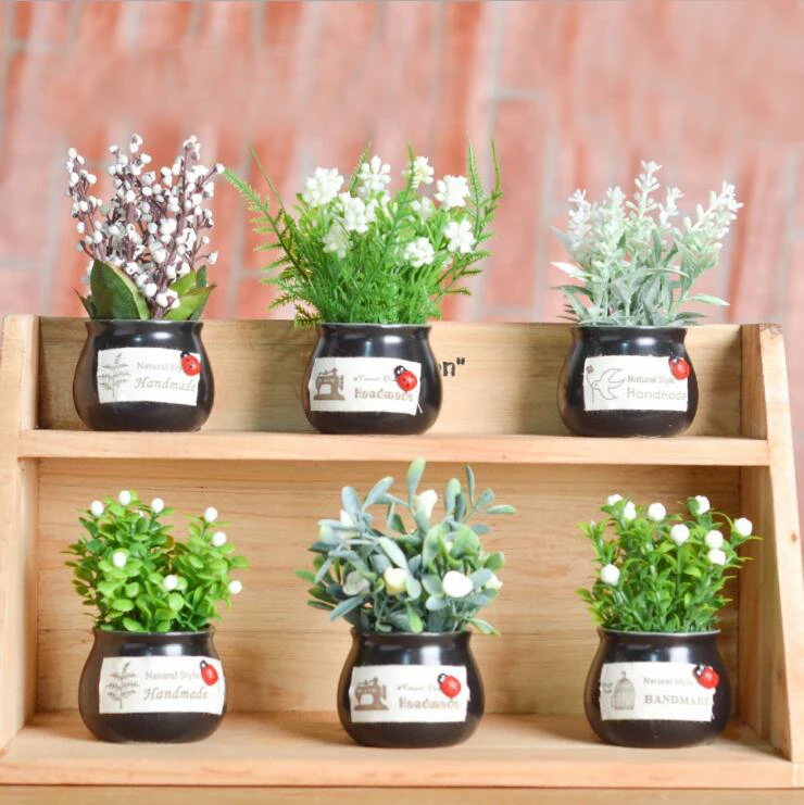 Высокое качество искусственный цветок и цветочный горшок набор украшения для