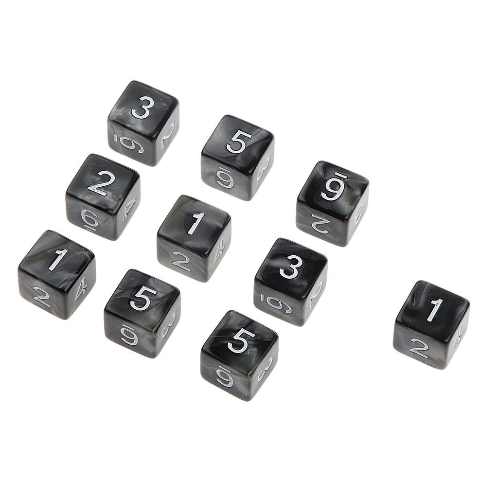 Многоцветные 10 шт., двенадцати сторонние игральные кости D6 D10 D12, игры D& D, рro, вечерние, акриловые игры, кубики, забавные, семейные, для паба, клубных игр, аксессуары