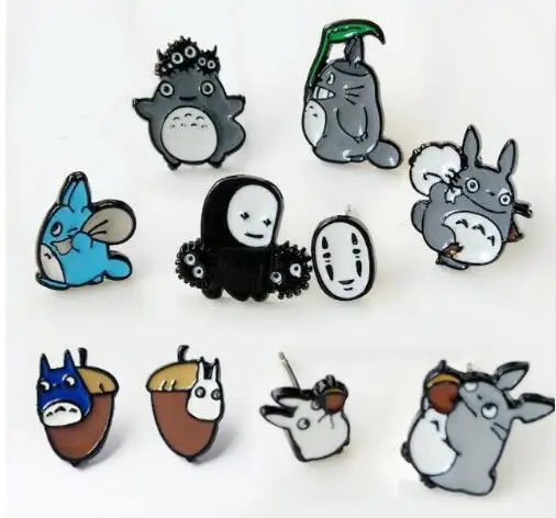 12 пар Разноцветные серьги с изображением японского аниме Мой сосед Тоторо для